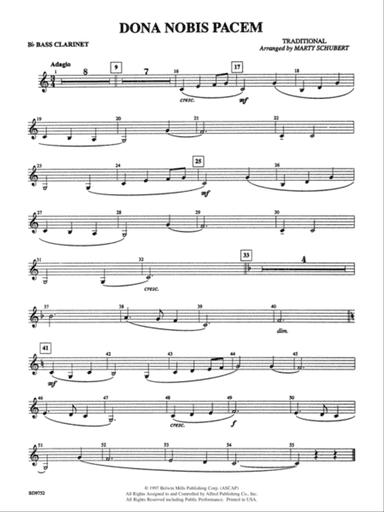 Dona Nobis Pacem: B-flat Bass Clarinet