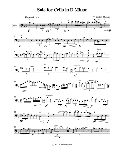 Solo for Cello in D