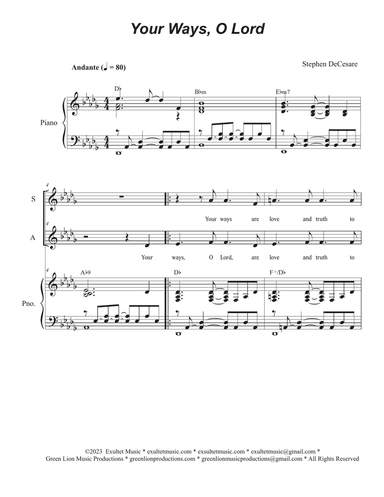 Your Ways, O Lord (2-part choir - (SA)