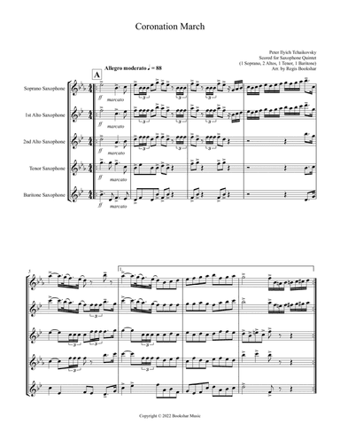 Coronation March (Db) (Saxophone Quintet - 1 Sop, 2 Altos, 1 Tenor, 1 Bari)