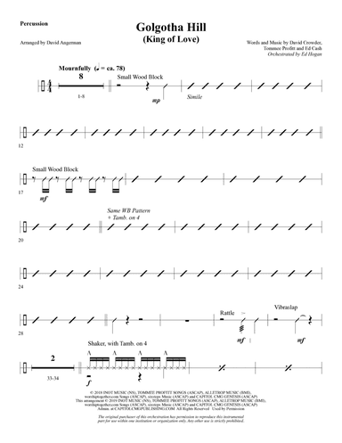 Golgotha Hill (King of Love) (arr. David Angerman) - Percussion