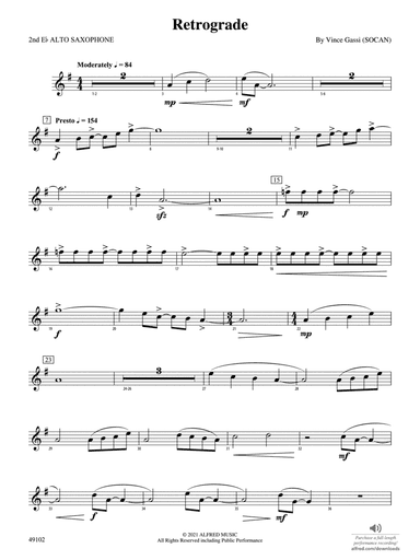 Retrograde: 2nd E-flat Alto Saxophone