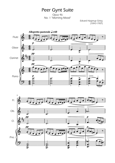 Morning Mood - Woodwind Trio w/ Piano