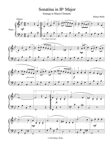 Sonatina in B-flat Major, Homage to Muzio Clementi