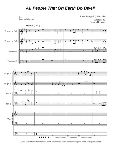 All People That On Earth Do Dwell (SAB) (Full Score - Alternate) - Score Only