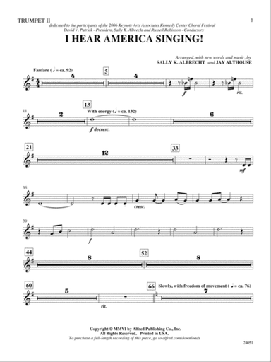 I Hear America Singing!: 2nd B-flat Trumpet