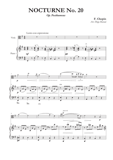 Nocturne No. 20 for Viola and Piano