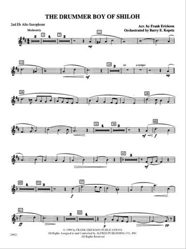 The Drummer Boy of Shiloh: 2nd E-flat Alto Saxophone