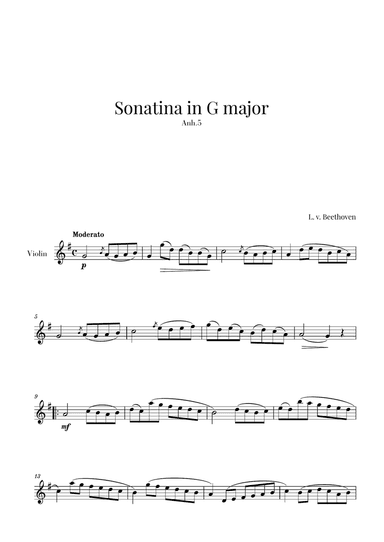 Beethoven - Sonatina in G Major (for Violin)