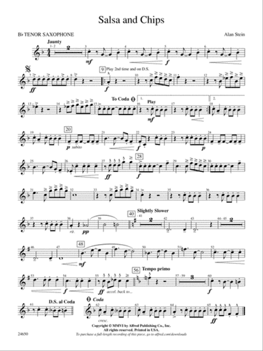Salsa and Chips: B-flat Tenor Saxophone