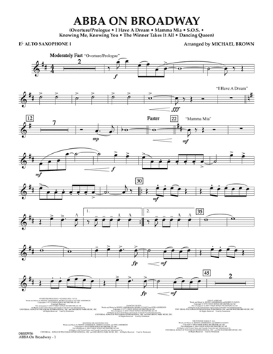 ABBA on Broadway (arr. Michael Brown) - Eb Alto Saxophone 1