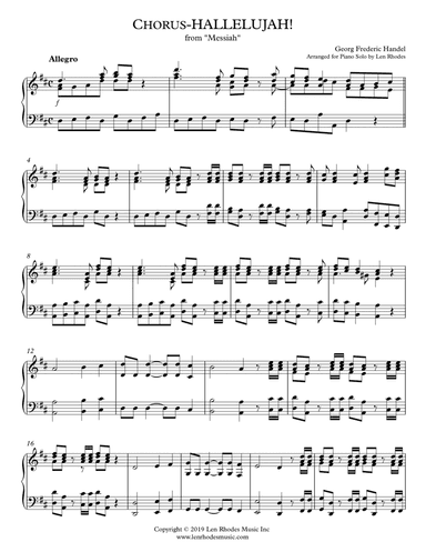 "Hallelujah" Chorus - Handel's 'Messiah' - Piano solo