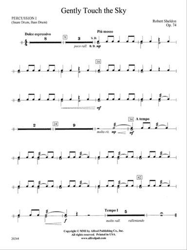 Gently Touch the Sky: 1st Percussion