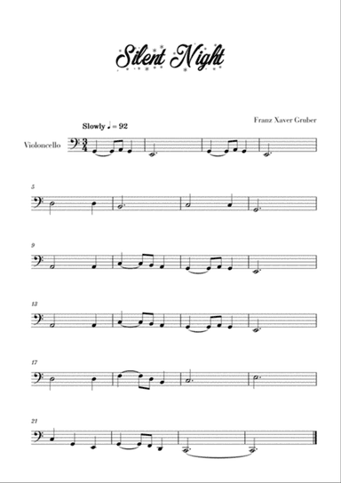 Silent Night (for Cello)