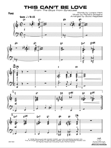 This Can't Be Love: Piano Accompaniment