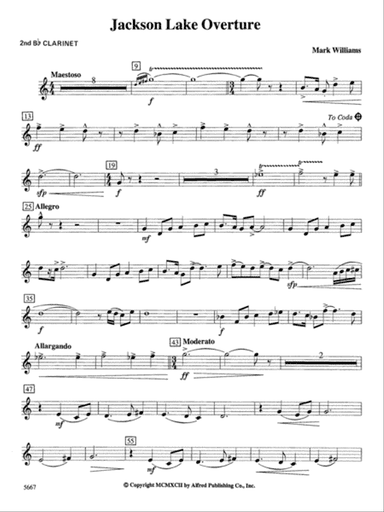 Jackson Lake Overture: 2nd B-flat Clarinet