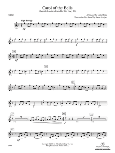 Carol of the Bells: Oboe