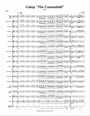 Cannonball Galop (1877) for Concert Band
