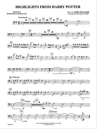 Harry Potter, Highlights from: (wp) B-flat Baritone B.C.