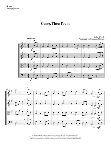 Come, Thou Fount - String Quartet