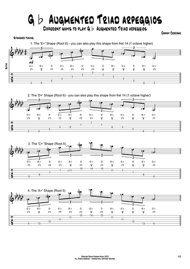 Gb Augmented Triad Arpeggios (5 Ways to Play)