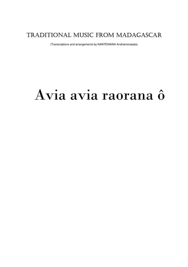 AVIA AVIA RAORANA Ô