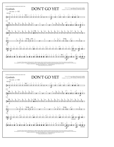 Don't Go Yet (arr. Tom Wallace) - Cymbals