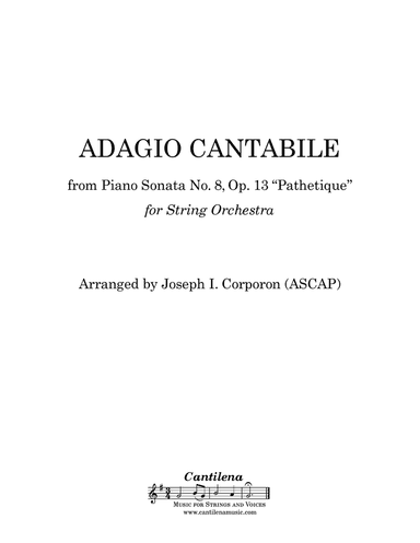Adagio Cantabile from Piano Sonata No. 8, Op. 13 "Pathetique" for String Orchestra