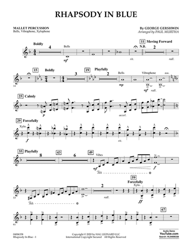 Rhapsody in Blue (arr. Paul Murtha) - Mallet Percussion