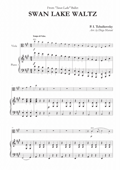 Swan Lake Waltz for Viola and Piano