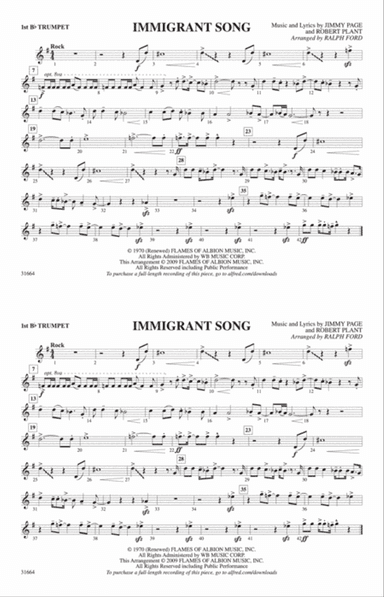 Immigrant Song: 1st B-flat Trumpet