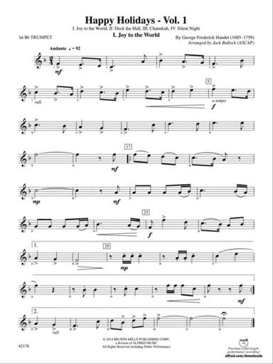 Happy Holidays---Vol. 1: 1st B-flat Trumpet