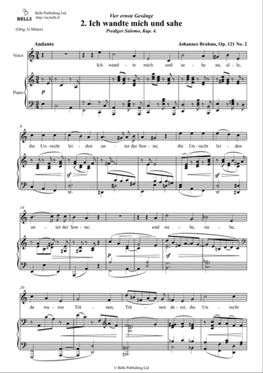 Ich wandte mich, Op. 121 No. 2 (A minor)