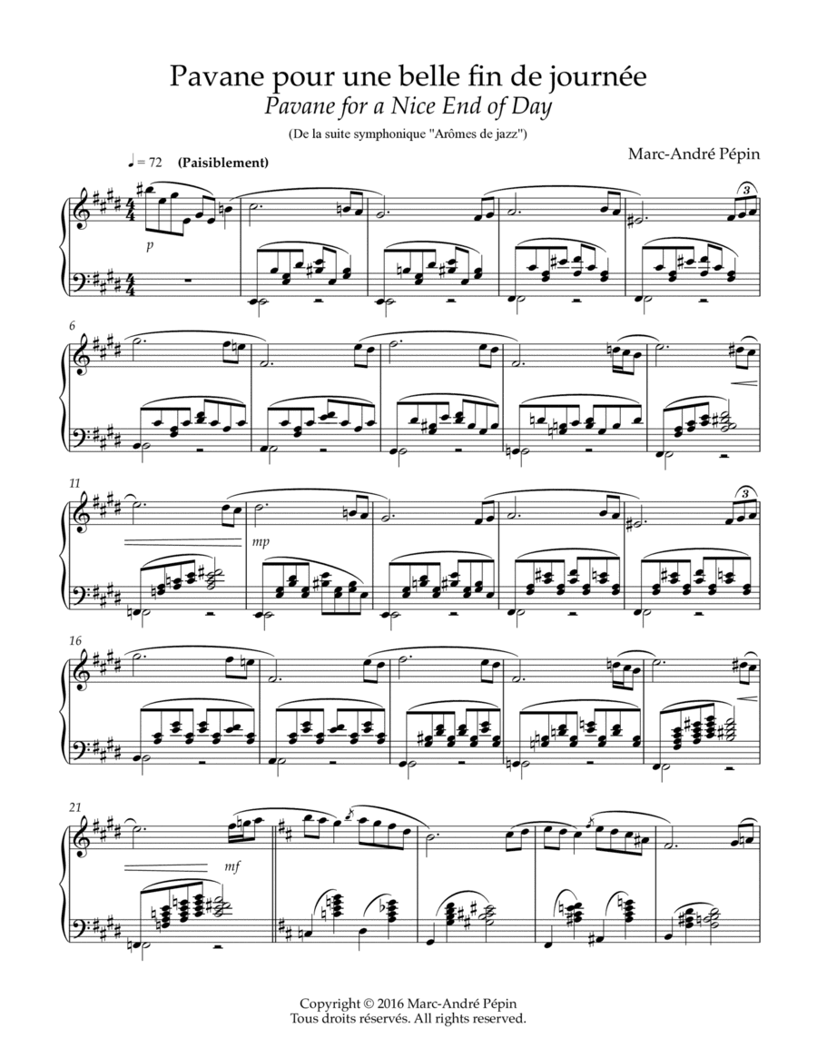 Pavane pour une belle fin de journée / Pavane for a Nice End of Day