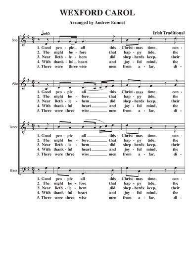 Wexford Carol A Cappella SATB