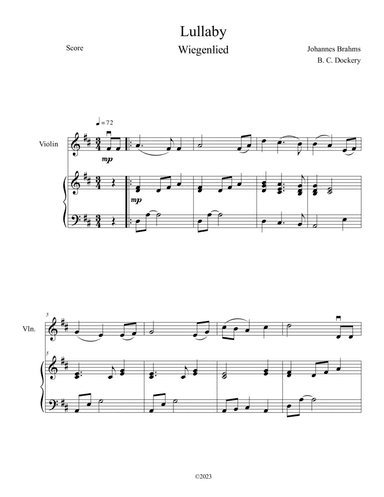 Brahms's Lullaby (Violin Solo with Piano Accompaniment)