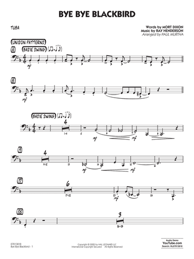 Bye Bye Blackbird (arr. Paul Murtha) - Tuba