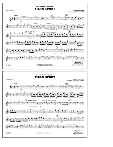 Titan Spirit (from Remember the Titans) (arr. Michael Brown) - Bb Clarinet