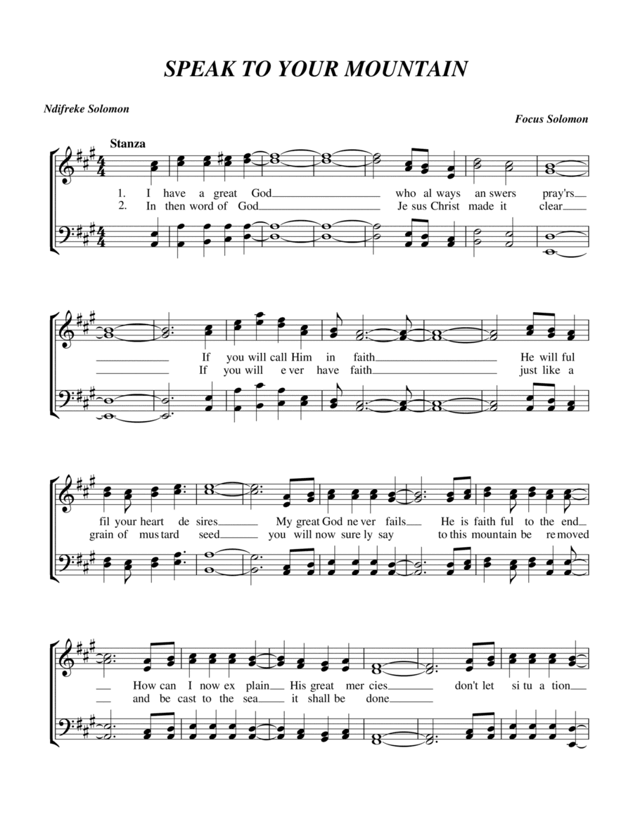 Speak to your mountain