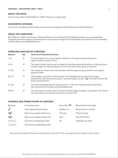 Carousel: Viola Educational Pack