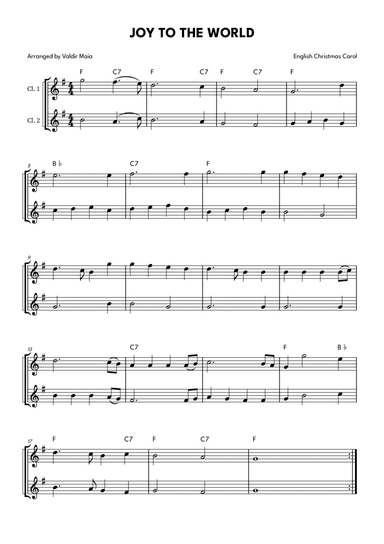 Joy To The World - Clarinet Duet