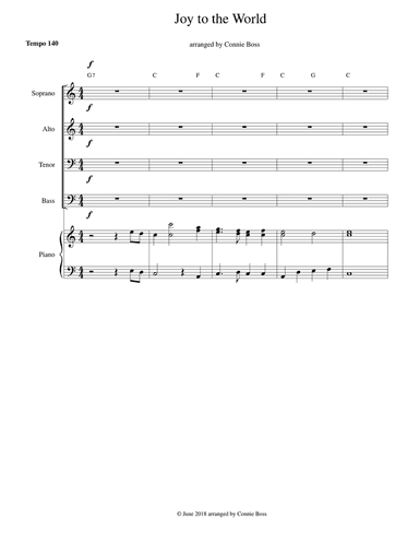 Joy to the World - SATB and piano