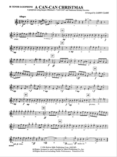 A "Can Can" Christmas: B-flat Tenor Saxophone