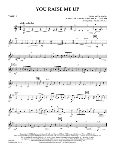 You Raise Me Up - Violin 2