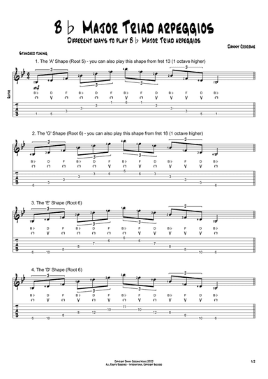 Bb Major Triad Arpeggios (5 Ways to Play)