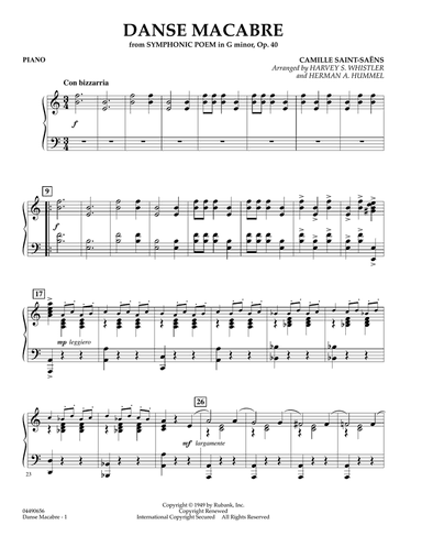 Danse Macabre - Piano