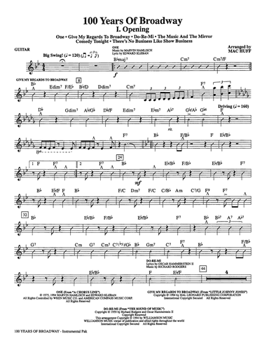 100 Years of Broadway (Medley) - Guitar