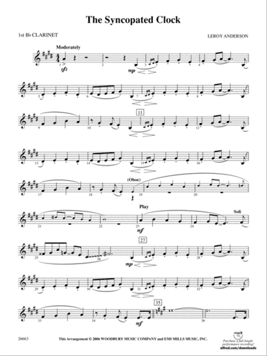 The Syncopated Clock: 1st B-flat Clarinet