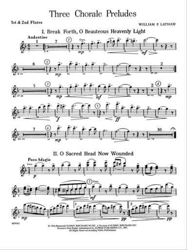 Three Chorale Preludes: 1st & 2nd Flute