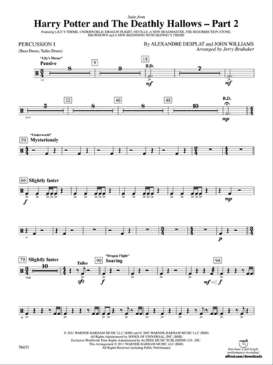 Harry Potter and the Deathly Hallows, Part 2, Suite from: 1st Percussion